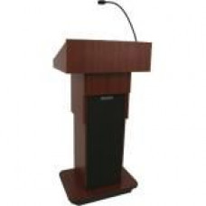 AmpliVox Executive Adjustable Column Lectern - Sculpted Base - 22" Table Top Width x 17" Table Top Depth x 22" Width x 17" Depth - Melamine Laminate, Mahogany - Wood W505A-MH