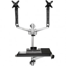 Startech.Com Wall Mounted Computer Workstation - Premium - Articulating Dual Monitor Arm - Keyboard Arm - Wall Mount Sit Stand Desk - Compact wall mounted computer workstation for dual monitors up to 30" (up to 19.8lb/9kg per display) - Ideal for spa