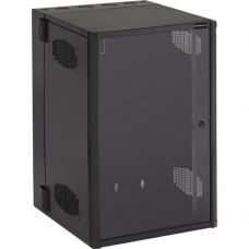 Black Box Wallmount Cabinet - For Networking - 19U Rack Height x 19" Rack Width x 22.53" Rack Depth - Wall Mountable Enclosed Cabinet - Black - Steel, Plexiglass - 300 lb Maximum Weight Capacity - TAA Compliant WMD19-2425-PQU
