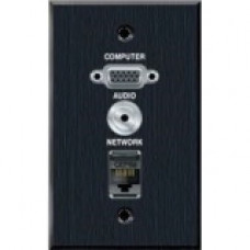 Avteq Single Gang Wall plate - 1-gang - 1 x Mini-phone Port(s) - 1 x RJ-45 Port(s) - 1 x VGA Port(s) - TAA Compliance WP-VGAAUDIORJ45