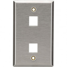 Black Box Keystone Wallplate - Stainless Steel, Single-Gang, 2-Port - 2 x Total Number of Socket(s) - 1-gang - Stainless Steel - TAA Compliant - TAA Compliance WP371