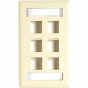 Black Box Keystone Wallplate - Single-Gang, 6-Port, Ivory, 10-Pack - 6 x Socket(s) - 1-gang - Ivory - TAA Compliant WPT478-10PAK