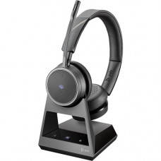 Plantronics Voyager 4220 Office, 2-Way Base, Microsoft Teams, USB-C - Stereo - Wireless - Bluetooth - 300 ft - 32 Ohm - 20 Hz - 20 kHz - Over-the-head - Binaural - Supra-aural - MEMS Technology, Uni-directional, Noise Cancelling Microphone - TAA Complianc