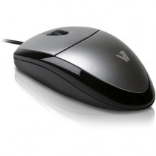 V7 Full size USB Optical Mouse - Optical - Cable - Black, Silver - Retail - USB - 1000 dpi - Scroll Wheel - 3 Button(s) MV3000010-5NC