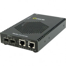 Perle S-1110DPP-DSFP Media Converter - 2x PoE+ (RJ-45) Ports - 10/100/1000Base-T, 1000Base-X - 2 x Expansion Slots - 2 x SFP Slots - Rail-mountable, Rack-mountable - REACH, RoHS, WEEE Compliance 05083014