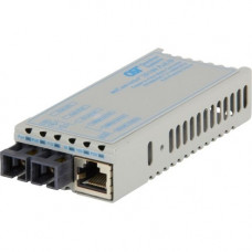 Omnitron Systems miConverter PoE/PD 10/100 Ethernet Fiber Media Converter RJ45 SC Single-Mode 30km - 1 x 10/100BASE-TX, 1 x 100BASE-LX, US AC & PoE Powered, Lifetime Warranty 1103D-1-01