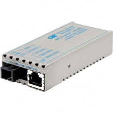 Omnitron Systems miConverter 10/100 Ethernet Single-Fiber Media Converter RJ45 SC Single-Mode BiDi 40km - 1 x 10/100BASE-TX, 1 x 100BASE-BX-D (1550/1310), USB Powered, Lifetime Warranty - RoHS, WEEE Compliance 1111-2-6
