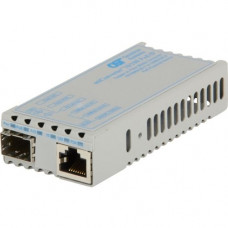 Omnitron Systems miConverter PoE/PD 10/100 Ethernet Fiber Media Converter RJ45 SFP - 1 x 10/100BASE-TX, 1 x 100BASE-X (SFP), US AC & PoE Powered, Lifetime Warranty 1119D-0-01