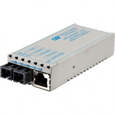 Omnitron Systems miConverter 1000Mbps Gigabit Ethernet Fiber Media Converter RJ45 SC Single-Mode 110km - 1 x 1000BASE-T, 1 x 1000BASE-ZX, US AC Powered, Lifetime Warranty - RoHS, WEEE Compliance 1203-4-1
