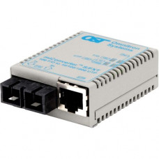 Omnitron Systems miConverter/S 10/100 Ethernet Fiber Media Converter RJ45 SC Multimode 5km - 1 x 10/100BASE-T, 1 x 100BASE-FX, USB/US AC Powered, Lifetime Warranty - RoHS, WEEE Compliance 1602-0-1