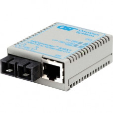 Omnitron Systems miConverter/S 10/100/1000 Gigabit Ethernet Fiber Media Converter RJ45 SC Multimode 550m - 1 x 10/100/1000BASE-T; 1 x 1000BASE-SX; USB/US AC Powered; Lifetime Warranty - RoHS, WEEE Compliance 1622-0-1