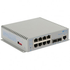Omnitron Systems OmniConverter Managed Gigabit, MM ST, RJ-45, Ethernet Fiber Switch - 8 x 10/100/1000BASE-T, 2 x 1000BASE-X, AC Power, 5 Year Warranty 2839-0-28-1