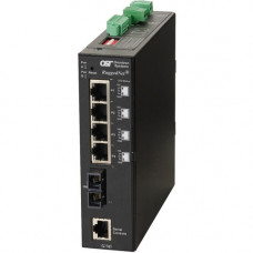 Omnitron Systems RuggedNet Managed Ruggedized Industrial Gigabit, MM SC, RJ-45, Ethernet Fiber Switch - 4 x 10/100/1000BASE-T, 1 x 1000BASE-X, 2xDC Power, 5 Year Warranty 2842-6-14-2Z