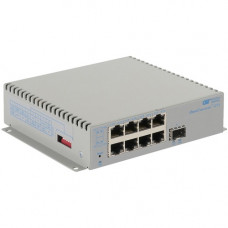 Omnitron Systems OmniConverter Unmanaged Gigabit, SFP, RJ-45, Ethernet Fiber Switch - 8 x 10/100/1000BASE-T, 1 x 1000BASE-X, AC Power, 5 Year Warranty 2879-0-18-1Z