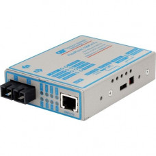 Omnitron Systems FlexPoint 100Mbps Ethernet Fiber Media Converter RJ45 SC Single-Mode 30km - 1 x 100BASE-TX; 1 x 100BASE-LX; US AC Powered; Lifetime Warranty - RoHS, WEEE Compliance 4331-1