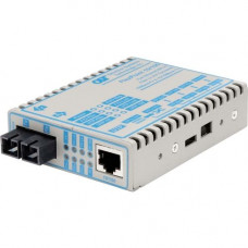 Omnitron Systems FlexPoint 10/100 Ethernet Fiber Media Converter RJ45 SC Multimode 5km - 1 x 10/100BASE-TX; 1 x 100BASE-FX; US AC Powered; Lifetime Warranty - RoHS, WEEE Compliance 4340-1