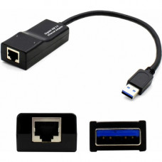 AddOn 8in Lenovo 4X90E51405 Compatible USB 3.0 (A) Male to RJ-45 Female Black Network Adapter Cable - 100% compatible and guaranteed to work - TAA Compliance 4X90E51405-AO