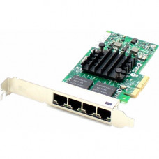 AddOn 665240-B21 Comparable 10/100/1000Mbs Quad Open RJ-45 Port 100m PCIe x4 Network Interface Card - 100% compatible and guaranteed to work - TAA Compliance 665240-B21-AO