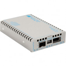 Omnitron Systems iConverter 10 Gigabit Ethernet Fiber Media Converter SFP+ to XFP 10Gbps - 1 x SFP+; 1 x XFP (Protocol-Transparent); External Standalone; US AC Powered; Lifetime Warranty - REACH, RoHS, WEEE Compliance 8599-01-A