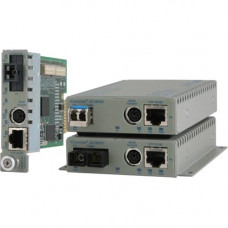 Omnitron Systems iConverter Transceiver/Media Converter - 1 x Network (RJ-45) - 1 x ST Ports - 10/100Base-TX, 100Base-FX - Desktop, Wall Mountable, Rail-mountable - RoHS, WEEE Compliance 8900N-0-A