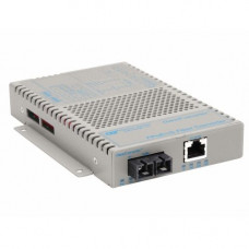 Omnitron Systems OmniConverter 10/100 PoE+ Ethernet Fiber Media Converter Switch RJ45 SC Multimode 5km - 1 x 10/100BASE-TX; 1 x 100BASE-FX; DC Powered; Lifetime Warranty - RoHS, WEEE Compliance 9322-0-19