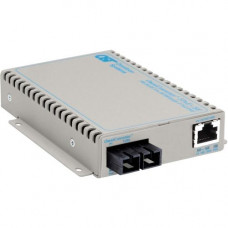 Omnitron Systems OmniConverter SE 10/100/1000 PoE+ Fast Ethernet Fiber Media Converter Switch RJ45 SC Single-Mode 30km - 1 x 10/100/1000BASE-TX; 1 x 100BASE-LX; US AC Powered; Lifetime Warranty; US Made - RoHS, WEEE Compliance 9383-1-11