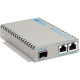 Omnitron Systems OmniConverter SE 10/100/1000 PoE+ Fast Ethernet Fiber Media Converter Switch RJ45 SFP - 2 x 10/100/1000BASE-TX; 1 x 100BASE-X; US AC Powered; Lifetime Warranty; US Made - RoHS, WEEE Compliance 9399-0-21