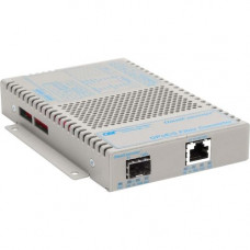 Omnitron Systems OmniConverter 10/100/1000 PoE Gigabit Ethernet Fiber Media Converter Switch RJ45 SFP - 1 x 10/100/1000BASE-T; 1 x 100/1000BASE-X (SFP); Univ. AC Powered; Lifetime Warranty - RoHS, WEEE Compliance 9419-0-12