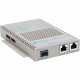 Omnitron Systems OmniConverter 10/100/1000 PoE Gigabit Ethernet Fiber Media Converter Switch RJ45 SFP - 2 x 10/100/1000BASE-T; 2 x 100/1000BASE-X (SFP); US AC Powered; Lifetime Warranty - RoHS, WEEE Compliance 9419-1-21