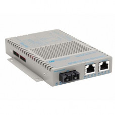 Omnitron Systems OmniConverter 10/100/1000 PoE+ Gigabit Ethernet Fiber Media Converter Switch RJ45 SC Multimode 550m - 2 x 10/100/1000BASE-T; 1 x 1000BASE-SX; Univ. AC Powered; Lifetime Warranty - RoHS, WEEE Compliance 9422-0-22