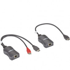 Black Box Line-Powered Extender Kit - HDMI Over CATx - 1 Input Device - 1 Output Device - 164.04 ft Range - 2 x Network (RJ-45) - 1 x USB - 1 x HDMI In - 1 x HDMI Out - WUXGA - 1920 x 1200 - Twisted Pair - Category 7 - TAA Compliant - TAA Compliance AVU80