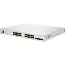 Cisco 350 CBS350-24P-4G Ethernet Switch - 28 Ports - Manageable - 2 Layer Supported - Modular - 195 W PoE Budget - Optical Fiber, Twisted Pair - PoE Ports - Lifetime Limited Warranty - TAA Compliance CBS350-24P-4G-NA