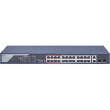 Hikvision Unmanaged Ethernet PoE Switch - 24 Ports - 2 Layer Supported - Modular - Twisted Pair, Optical Fiber - 1 Year Limited Warranty DS-3E0326P-E2