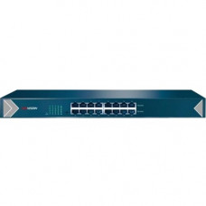 Hikvision Unmanaged Gigabit Switch - 16 Ports - Gigabit Ethernet - 10/100/1000Base-T - 2 Layer Supported - Power Supply - Twisted Pair - 1U High - Rack-mountable, Desktop - TAA Compliance DS-3E0516-E
