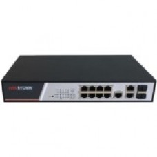 Hikvision POE Switch - 8 Ports - Manageable - Fast Ethernet - 4 Layer Supported - Modular - 2 SFP Slots - Power Supply - 140 W Power Consumption - Twisted Pair, Optical Fiber - 2U High - Rack-mountable DS-3E2310P