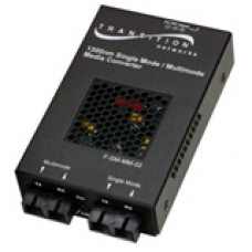 TRANSITION NETWORKS F-SM-MM-02 Mode Converter - 1 x SC , 1 x SC - External, Wall-mountable - TAA Compliance F-SM-MM-02-LA