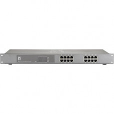 Cp Technologies LevelOne GEP-1622 16-Port Gigabit PoE Plus 19" Rack Mounatble Switch (480W) - 16 Ports - 2 Layer Supported - Desktop GEP-1622