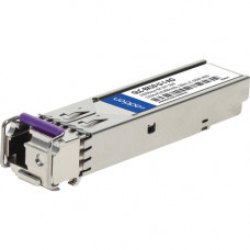 AddOn Cisco SFP Module - For Data Networking, Optical Network - 1 x LC 1000Base-BX Network - Optical Fiber - Single-mode - Gigabit Ethernet - 1000Base-BX - Hot-swappable - TAA Compliant - TAA Compliance GLC-BX10-U-I-AO