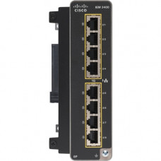 Cisco Catalyst IE3400 Rugged 8 Port GE Adv Exp Module - For Data Networking - 8 RJ-45 1000Base-X Network LAN - Twisted PairGigabit Ethernet - 1000Base-X - DIN Rail - TAA Compliance IEM-3400-8P=