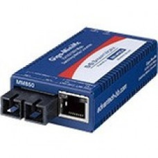 Advantech 10/100/1000Mbps Miniature Media Converter with LFPT - 1 x Network (RJ-45) - 1 x ST Ports - DuplexST Port - Multi-mode - Gigabit Ethernet - 10/100/1000Base-TX, 1000Base-SX - DIN Rail Mountable, Wall Mountable IMC-370-MMST-PS-A