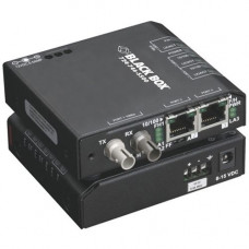 Black Box Standard Media Converter Switch - 2 x RJ-45 , 1 x ST Duplex - 10/100Base-TX, 10Base-FX - External, Rack-mountable LBH110A-ST