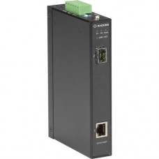 Black Box LGC280 Series Gigabit Industrial Media Converter SFP - 1 x Network (RJ-45) - Gigabit Ethernet - 10/100/1000Base-T, 1000Base-X - 1 x Expansion Slots - SFP (mini-GBIC) - 1 x SFP Slots - Rail-mountable, Wall Mountable - TAA Compliant - TAA Complian