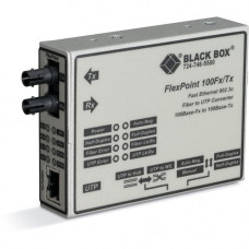 Black Box FlexPoint Fast Ethernet Media Converter - 1 x SC , 1 x RJ-45 - 100Base-FX, 100Base-TX - External - TAA Compliance LMC213A-SMSC-R2