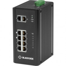 Black Box Industrial (8) 10/100/1000 PoE + (2) Gigabit Ethernet Switch - 10 Ports - 2 Layer Supported - Twisted Pair - Wall Mountable, DIN Rail Mountable, Panel-mountable - 1 Year Limited Warranty LPH3100A