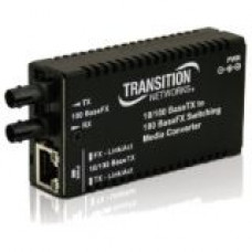 TRANSITION NETWORKS Mini M/E-PSW-FX-02 Media Converter - 1 x Network (RJ-45) - 1 x LC Ports - 10/100Base-TX, 100Base-FX - Wall Mountable, Rack-mountable - RoHS, TAA, WEEE Compliance M/E-PSW-FX-02-EU