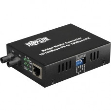 Tripp Lite Fiber Optic 10/100BaseT to 100BaseFX-ST Multimode Media Converter 2km 1310nm - 1 x RJ-45 , 1 x ST Duplex - 10/100Base-TX, 100Base-FX N784-001-ST