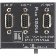 Kramer PT-201VGA 2-Port Video Switch - 2 x HD-15 Video In, 1 x HD-15 Video Out - 1600 x 1200 - XGA, UXGA PT-201VGA