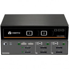 VERTIV Cybex SC920D Secure 2-Port KVM Switch, Dual-Head DisplayPort - 2 Computer(s) - 1 Local User(s) - 3840 x 2160 - 2 x PS/2 Port - 2 x USB - Desktop, Rack-mountable - 4 x DisplayPort - TAA Compliant SC920D-202