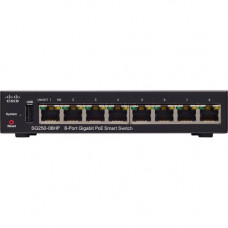 Cisco SG250-08HP 8-Port Gigabit PoE Smart Switch - 8 Ports - Manageable - 2 Layer Supported - Twisted Pair - Rack-mountable - Lifetime Limited Warranty SG250-08HP-K9-NA