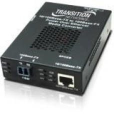 TRANSITION NETWORKS SPOEB1039-105 Transceiver/Media Converter - 1 x Network (RJ-45) - 1 x LC Ports - DuplexLC Port - Multi-mode - Fast Ethernet - 10/100Base-T, 100Base-FX - Wall Mountable, Rail-mountable - TAA Compliance SPOEB1039-105-EU